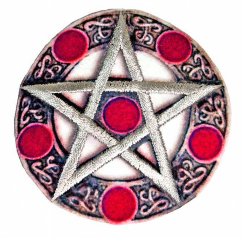 Aufnäher Pentagramm Rot