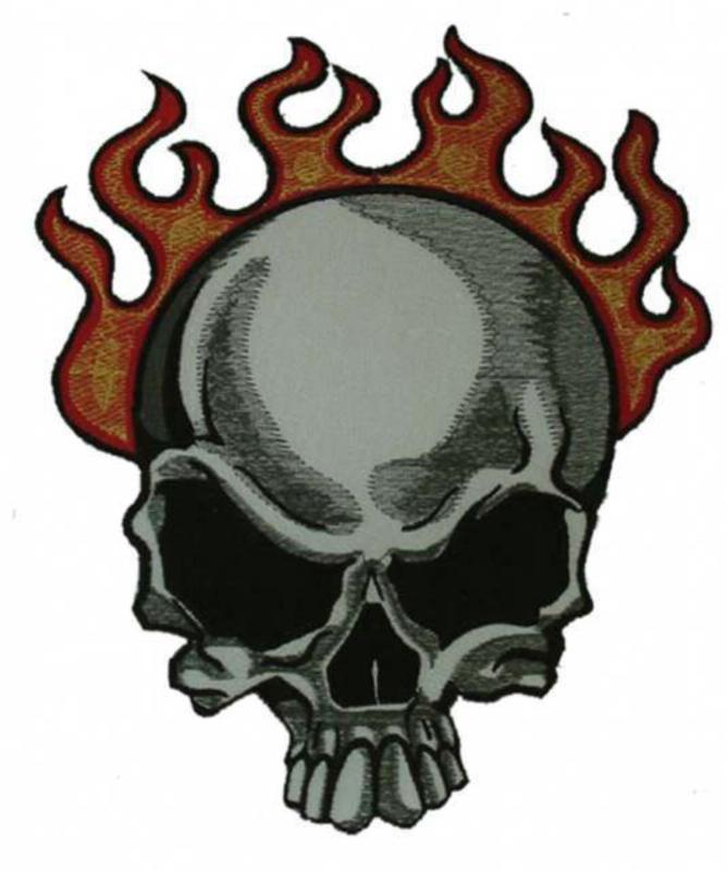 Aufnäher Totenkopf Flammen