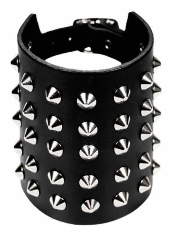 Punk Wristband 5 Row Conical Studs