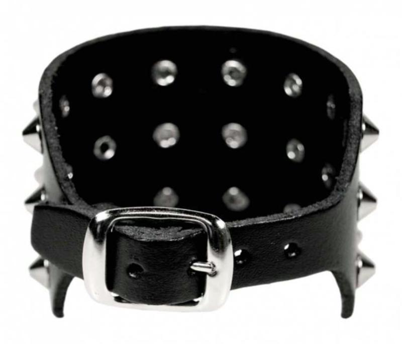 Lederarmband 3-reihig Spitznieten