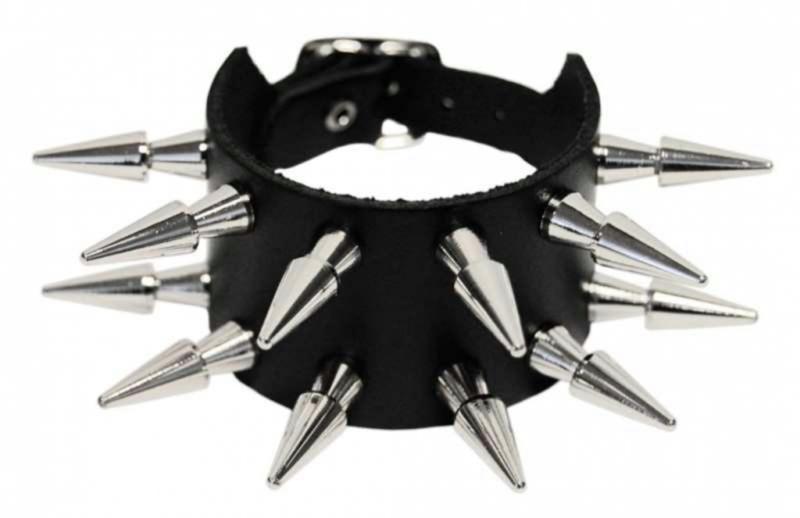 Rocker Armband 2-reihig Spike Nieten