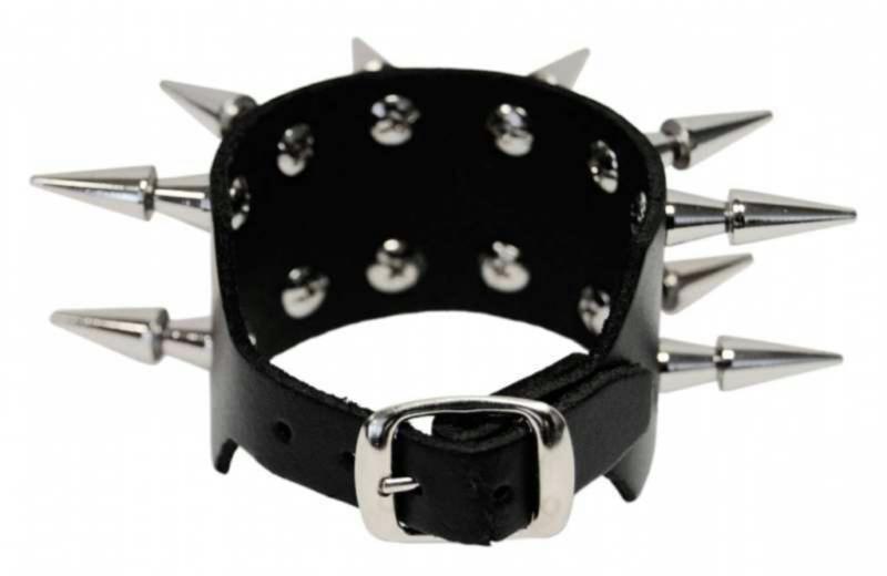 Rocker Armband 2-reihig Spike Nieten