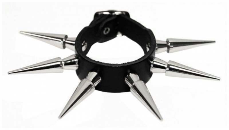Leder Manschette 1-reihig Spike Nieten