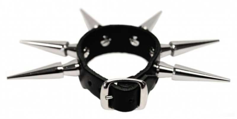 Leder Manschette 1-reihig Spike Nieten