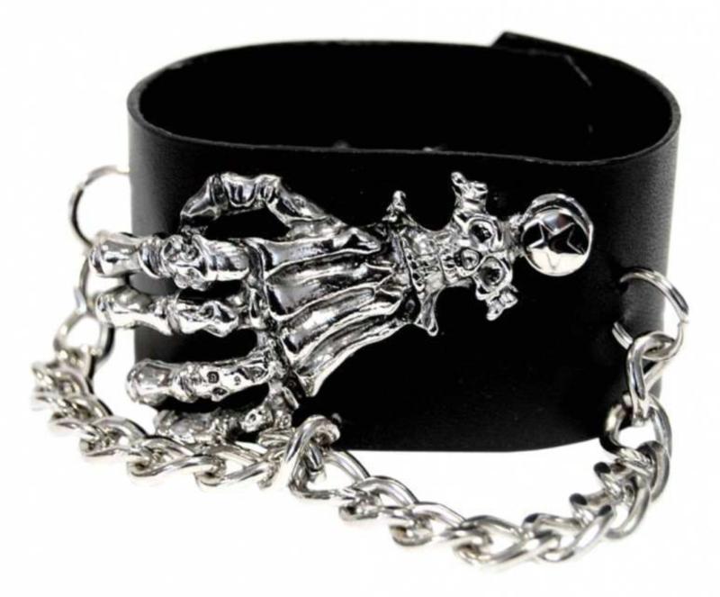 Leatherette Wristband Skeleton Hand