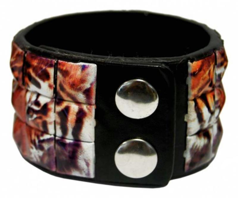 Kunstleder Armband Tiger