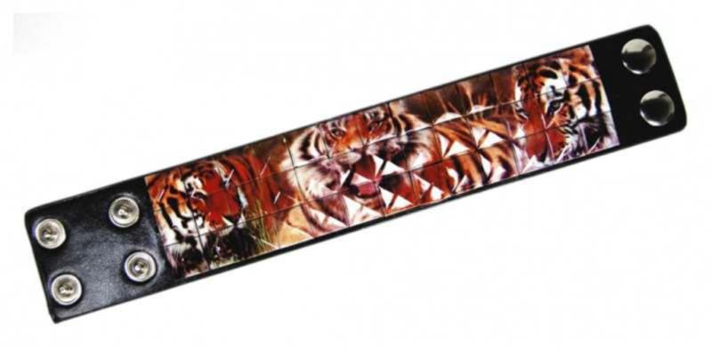 Kunstleder Armband Tiger