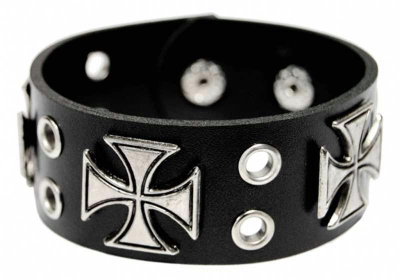 Nieten Rocker Armband Schwarz