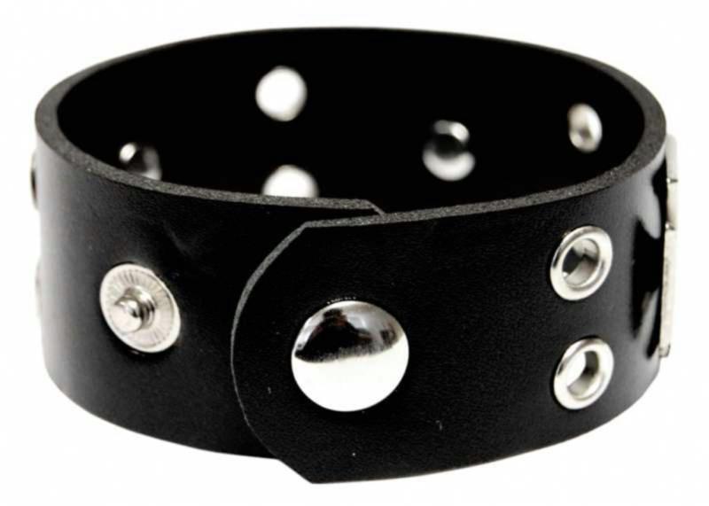 Nieten Rocker Armband Schwarz