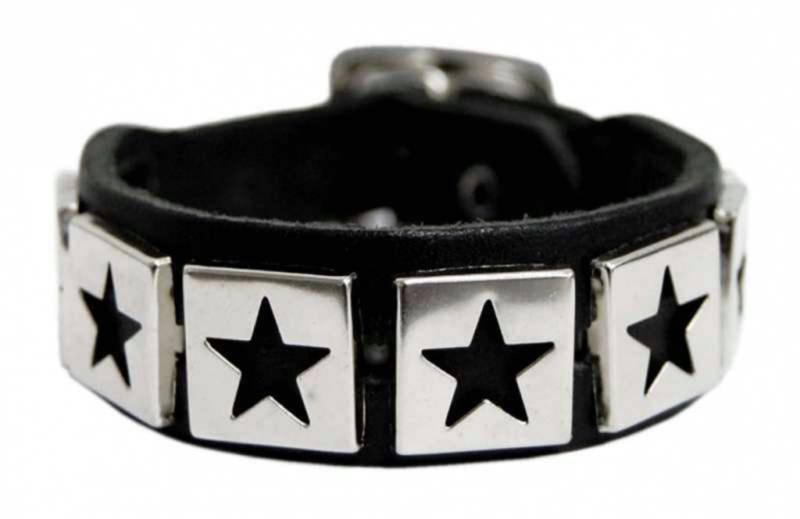 Nietenarmband Schwarz Stern Nieten