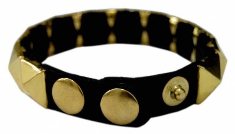 Punk Armband Goldene Pyramidennieten