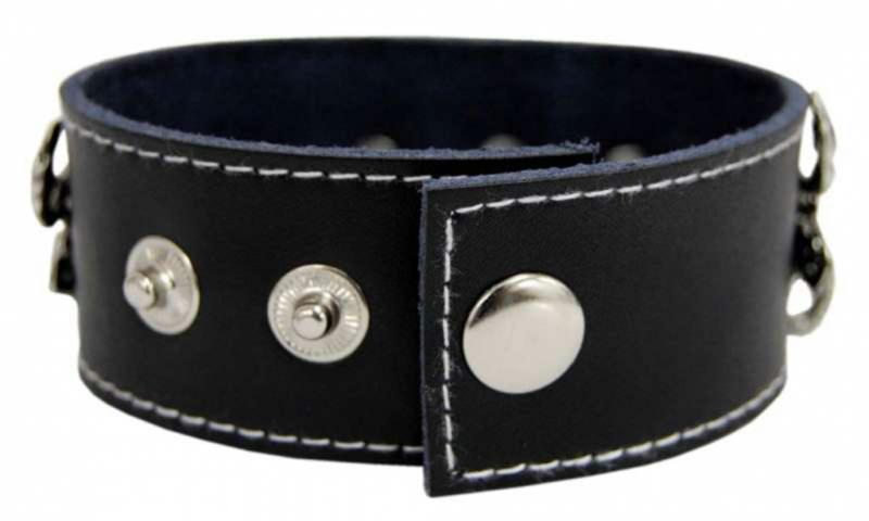 Nietenarmband Schwarz Patronen