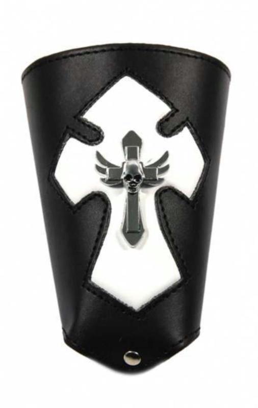Kunstleder Kreuz Armband