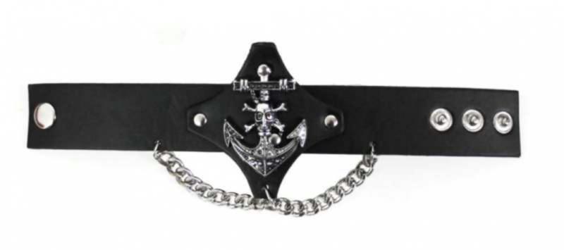Punk Armband Anker Totenkopf