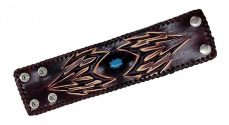 Lederarmband Braun Türkis