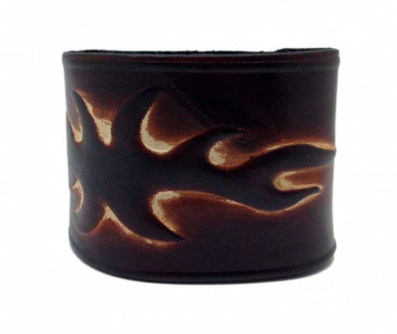 Lederarmband Tattoo Braun