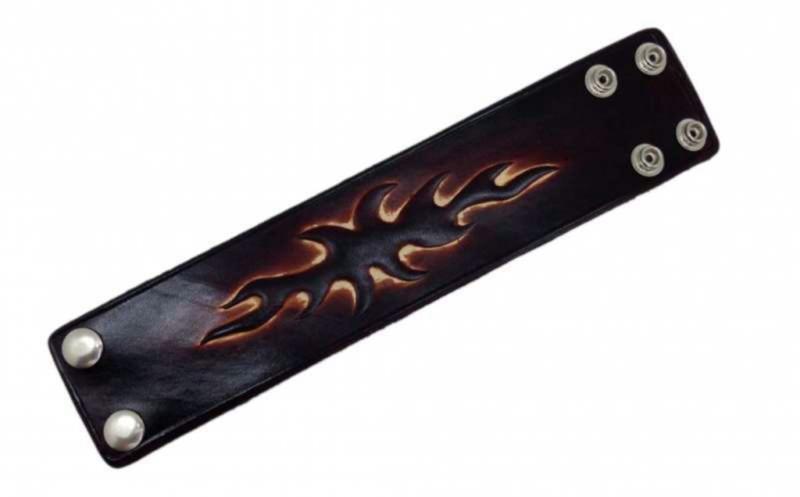 Lederarmband Tattoo Braun