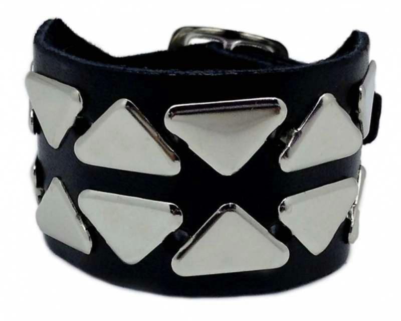 Punk Armband 2-reihig Dreieck Nieten