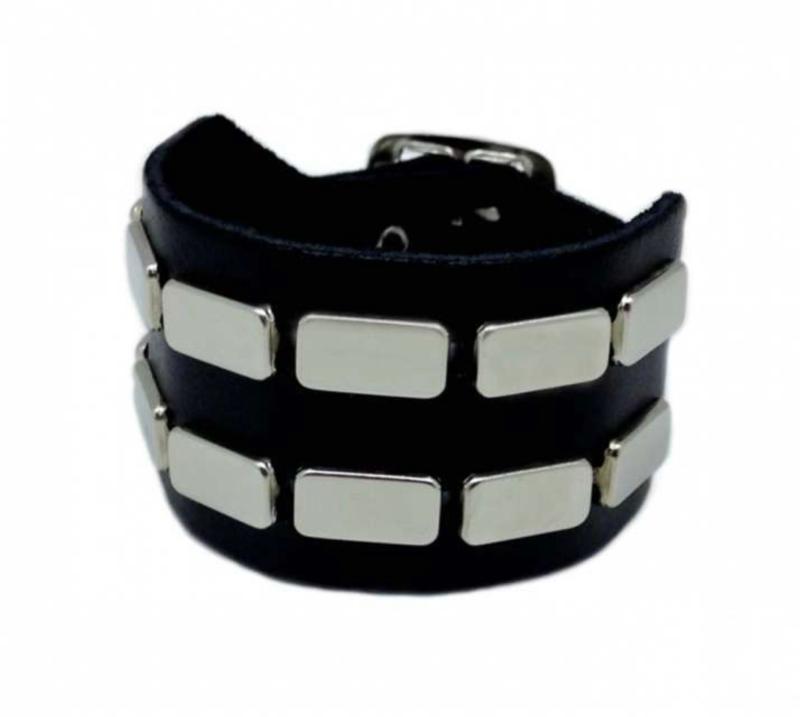 Rocker Armband 2-reihig Flach Nieten