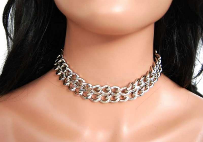 Lederhalsband Kette 2-Reihig