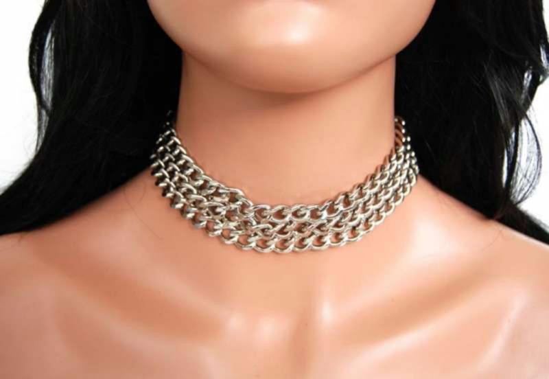 Lederhalsband Kette 3-Reihig