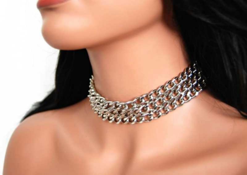 Lederhalsband Kette 3-Reihig