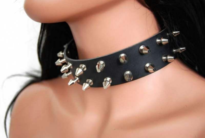 Lederhalsband Killernieten 2-Reihig