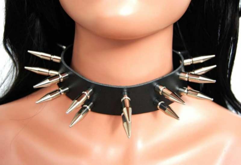 Gothic Lederhalsband Killernieten 2-Reihig