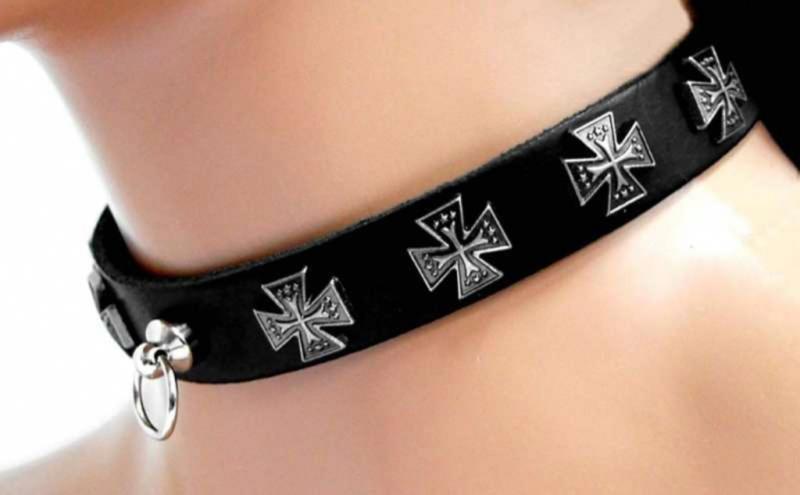 Fetisch Halsband Eiserne Kreuze Mit Ring