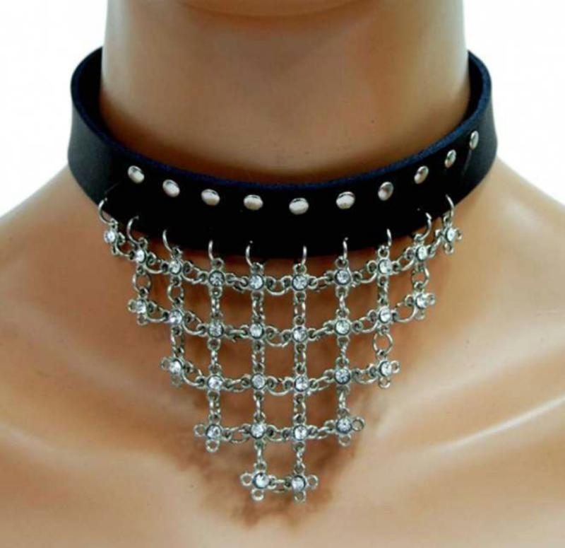 Gothic Halsband Steine Mit Ketten