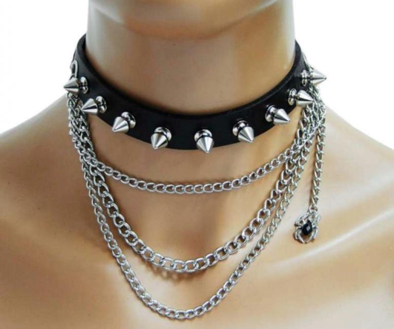 Gothic Halsband Killernieten & Ketten