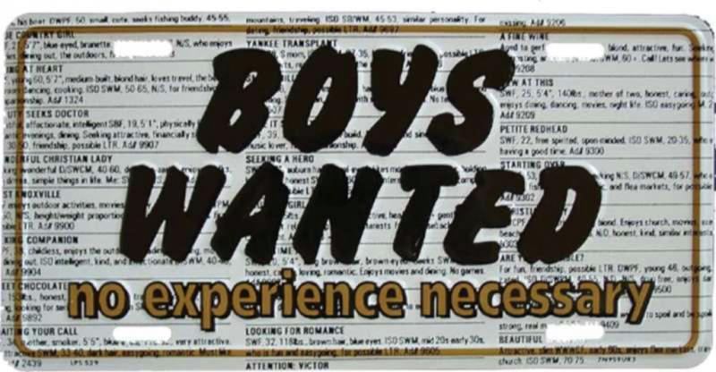 Blechschild Boys Wanted