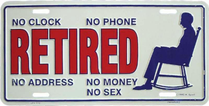 Tin Sign Retired