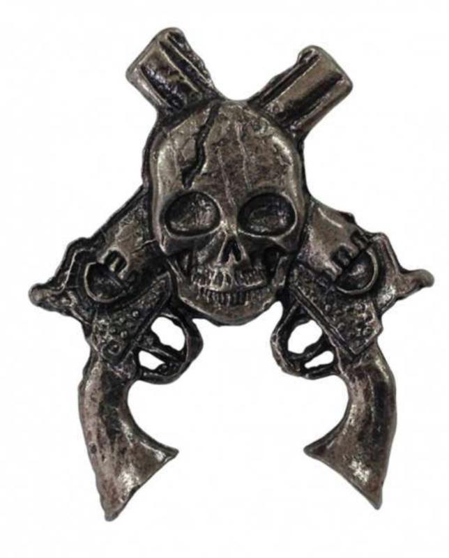 Anstecker Pistolen und Totenkopf
