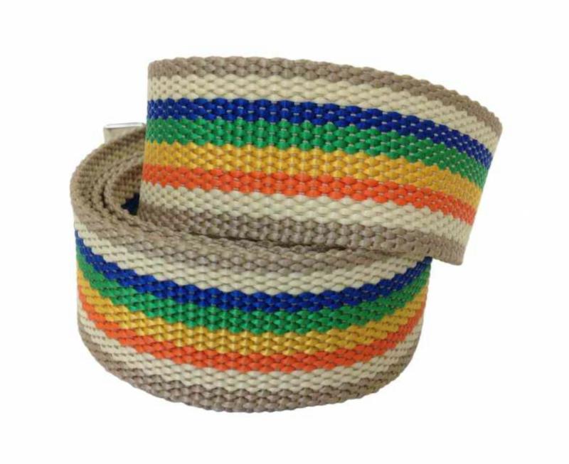 Stoffgürtel Braun & Regenbogen