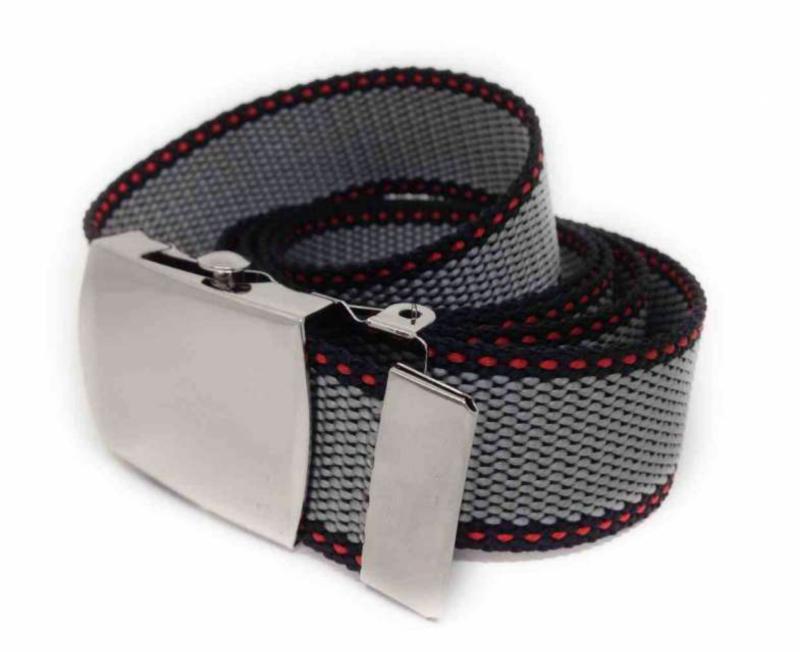 Grey & Black Canvas Belt