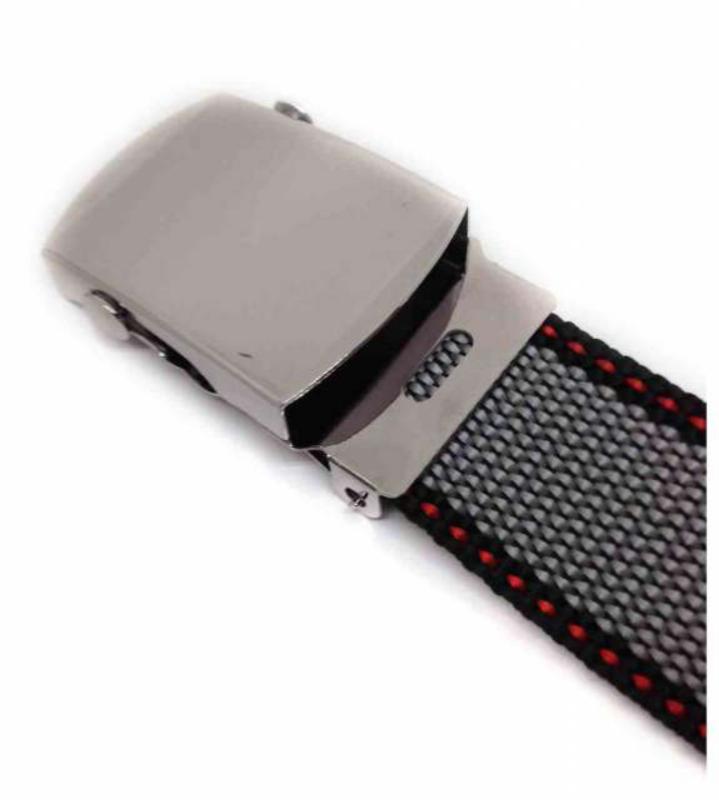 Grey & Black Canvas Belt