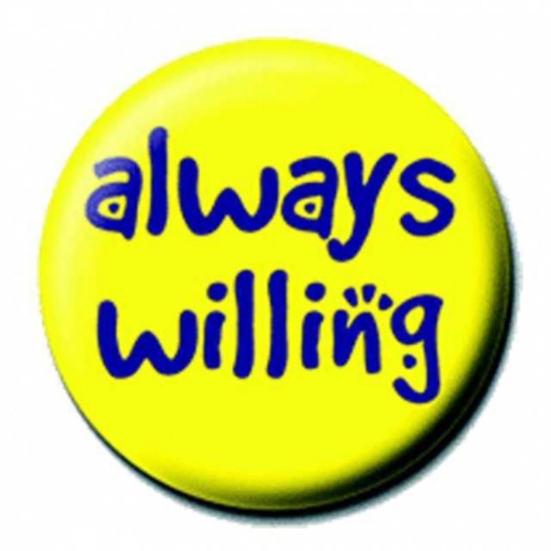 Always Willing Button Anstecker