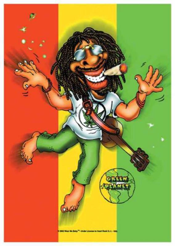 Rastaman Cannabis Green Planet Poster Flag