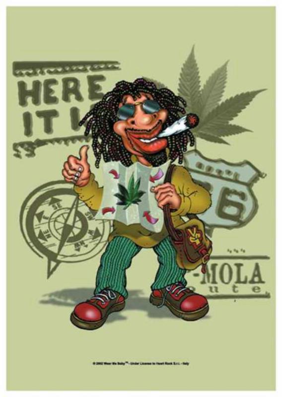 Rastaman Cannabis Route 66 Poster Flag