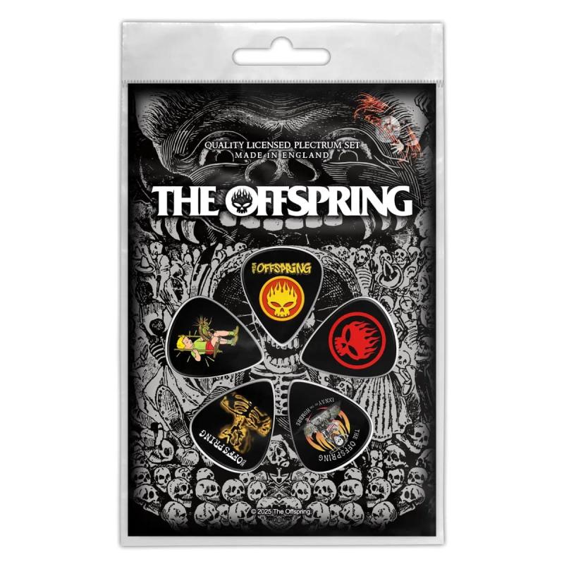 THE OFFSPRING Gitarrenplektren – Ixnay the Hombre – 5 Pleks mit Bandmotiven – Kunststoff – offizielles Merch