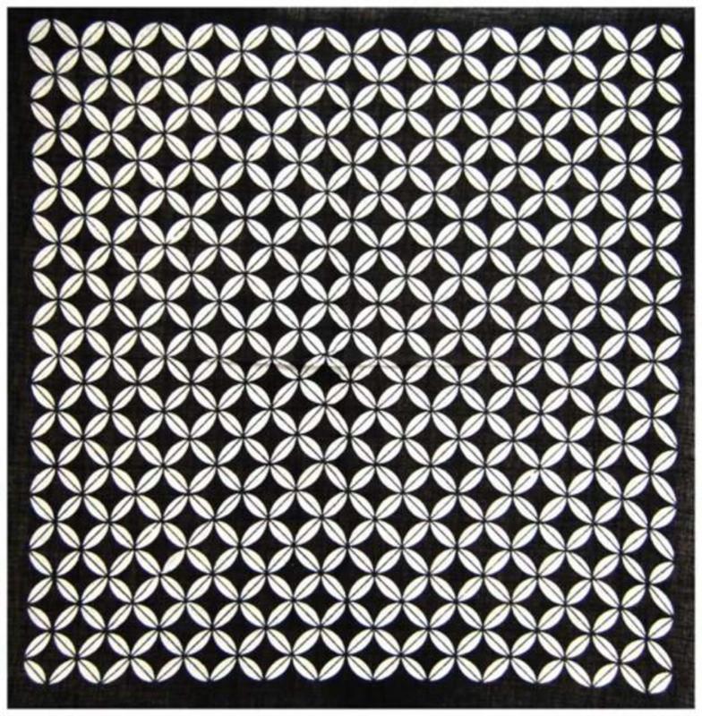 Bandana Head Wrap Scarf Black Vintage Design