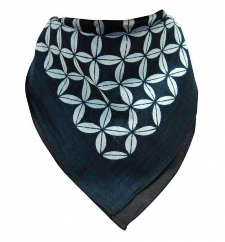 Bandana Head Wrap Scarf Black Vintage Design