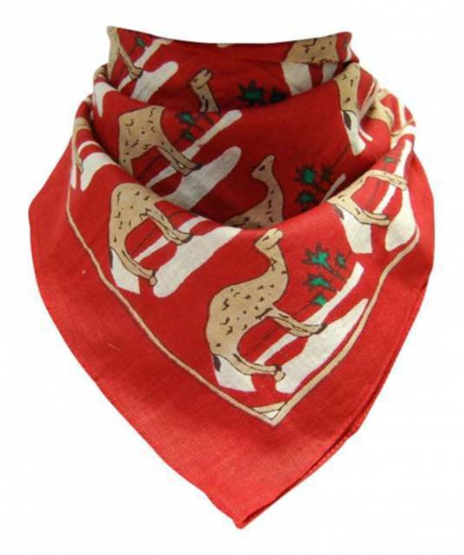 Bandana Scarf Camel Caravan In Red