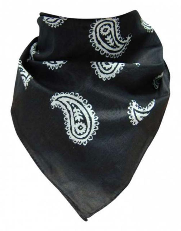 Bandana Head Wrap Scarf Paisley Black