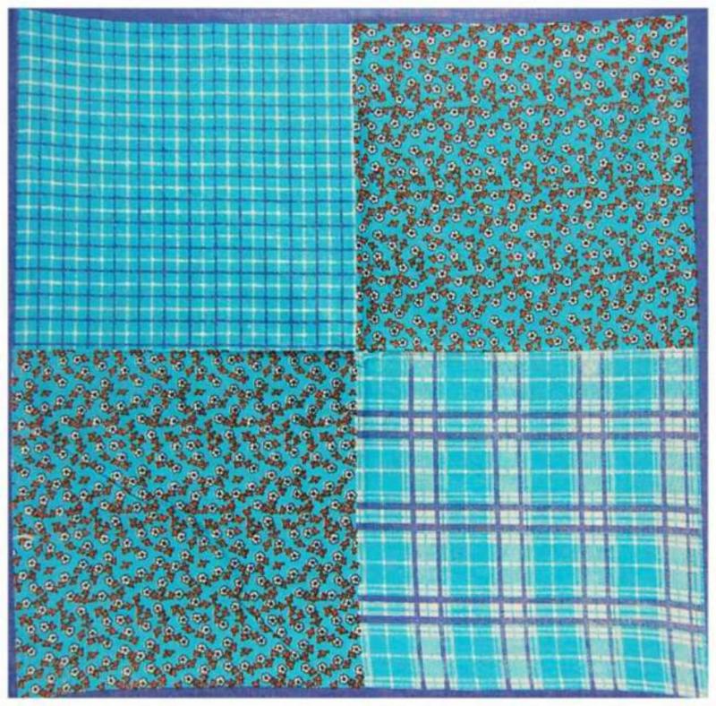 Bandana Head Wrap Scarf Blue Squares