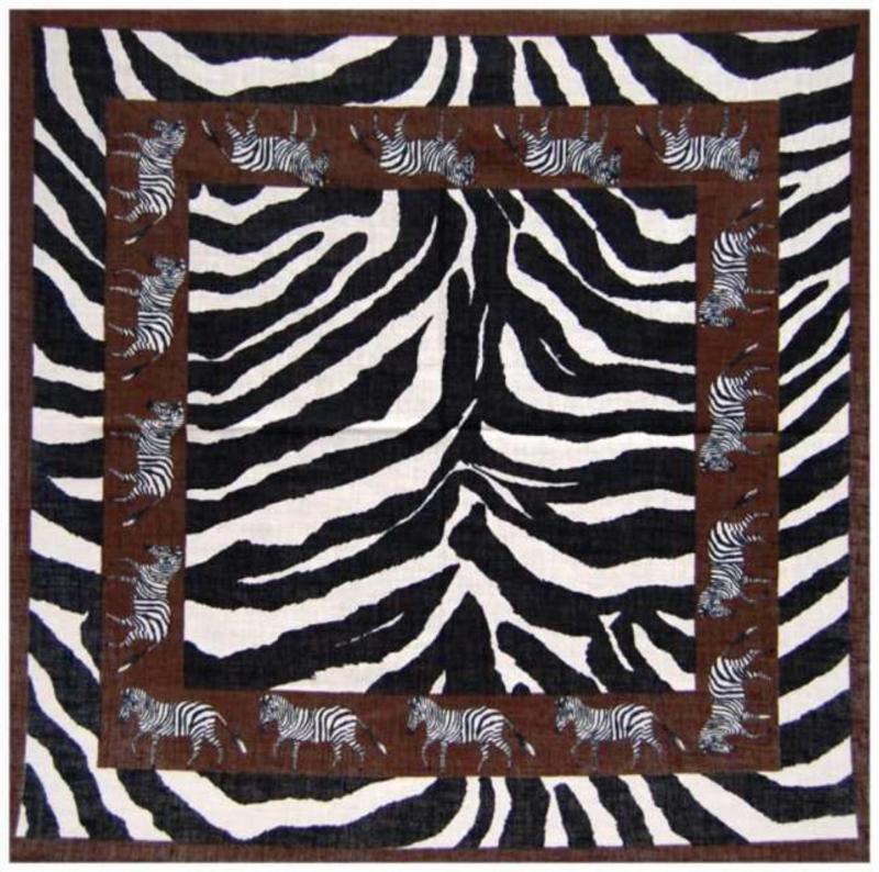 Bandana Head Wrap Scarf Brown Zebra