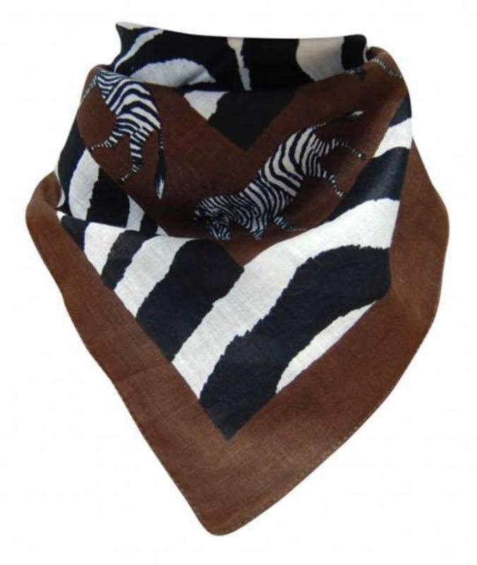 Bandana Head Wrap Scarf Brown Zebra
