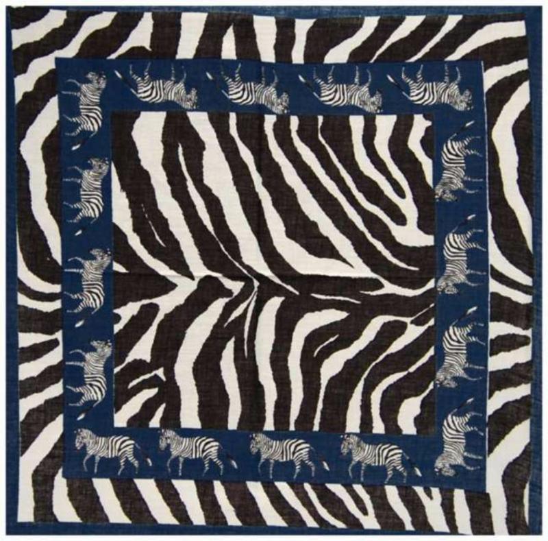 Bandana Head Wrap Scarf Dark Zebra Design