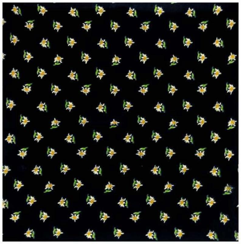 Bandana Head Wrap Scarf Edelweiss Black